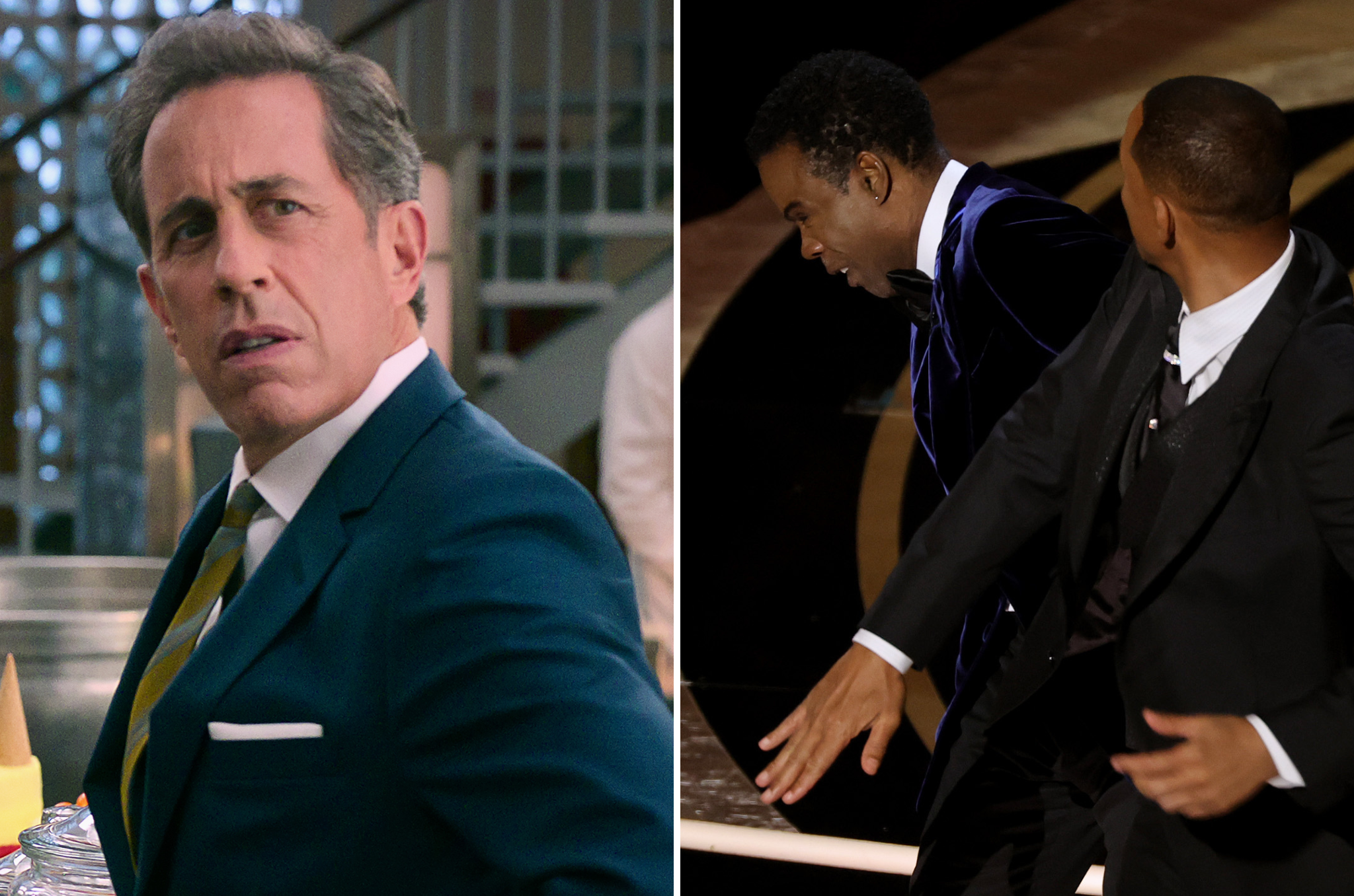 Jerry Seinfeld in ‘Unfrosted’ and Will Smith slapping Chris Rock at 2022 Oscars