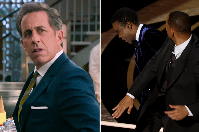 <p>Jerry Seinfeld in ‘Unfrosted’ and Will Smith slapping Chris Rock at 2022 Oscars</p>