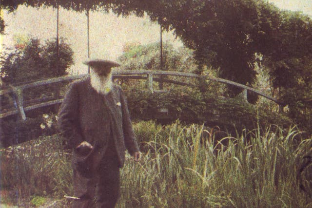 <p>A photo of pioneering Impressionist Claude Monet in his famous gardens in Giverny, France, circa 1917</p>