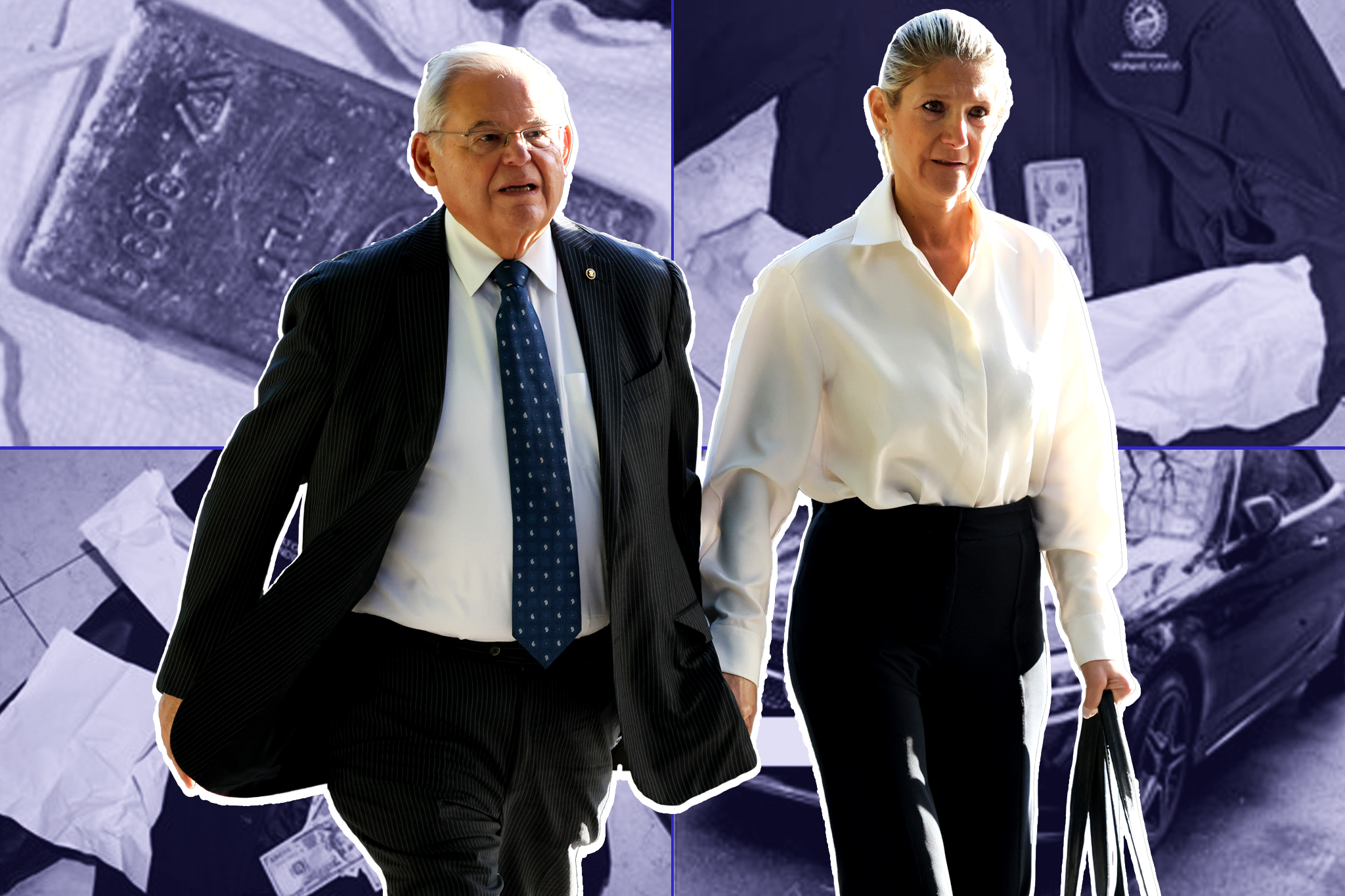 <p>New Jersey senator Bob Menendez and his wife Nadine Menendez, pictured in September 2023 </p>