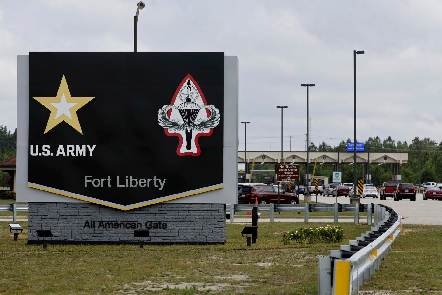 The new Fort Liberty sign is displayed outside the base on Friday, June 2, 2023 in Fort Liberty, North Carolina