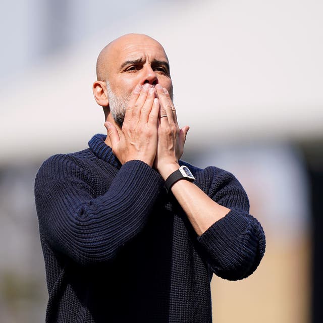 Manchester City manager Pep Guardiola is closing in on another title (Zac Goodwin/PA)