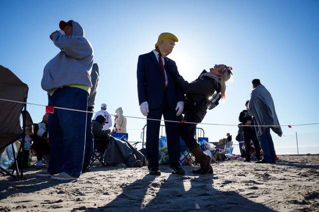 <p>The MAGA crowd of Donald Trump supporters were out in force in Wildwood, New Jersey ahead of his rally on Saturday at the Jersey Shore </p>