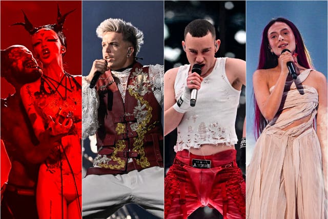 <p>L-R: Ireland’s Bambie Thug, Croatia’s Baby Lasagna, UK’s Olly Alexander and Israel’s Eden Golan are competing in the Eurovision final</p>