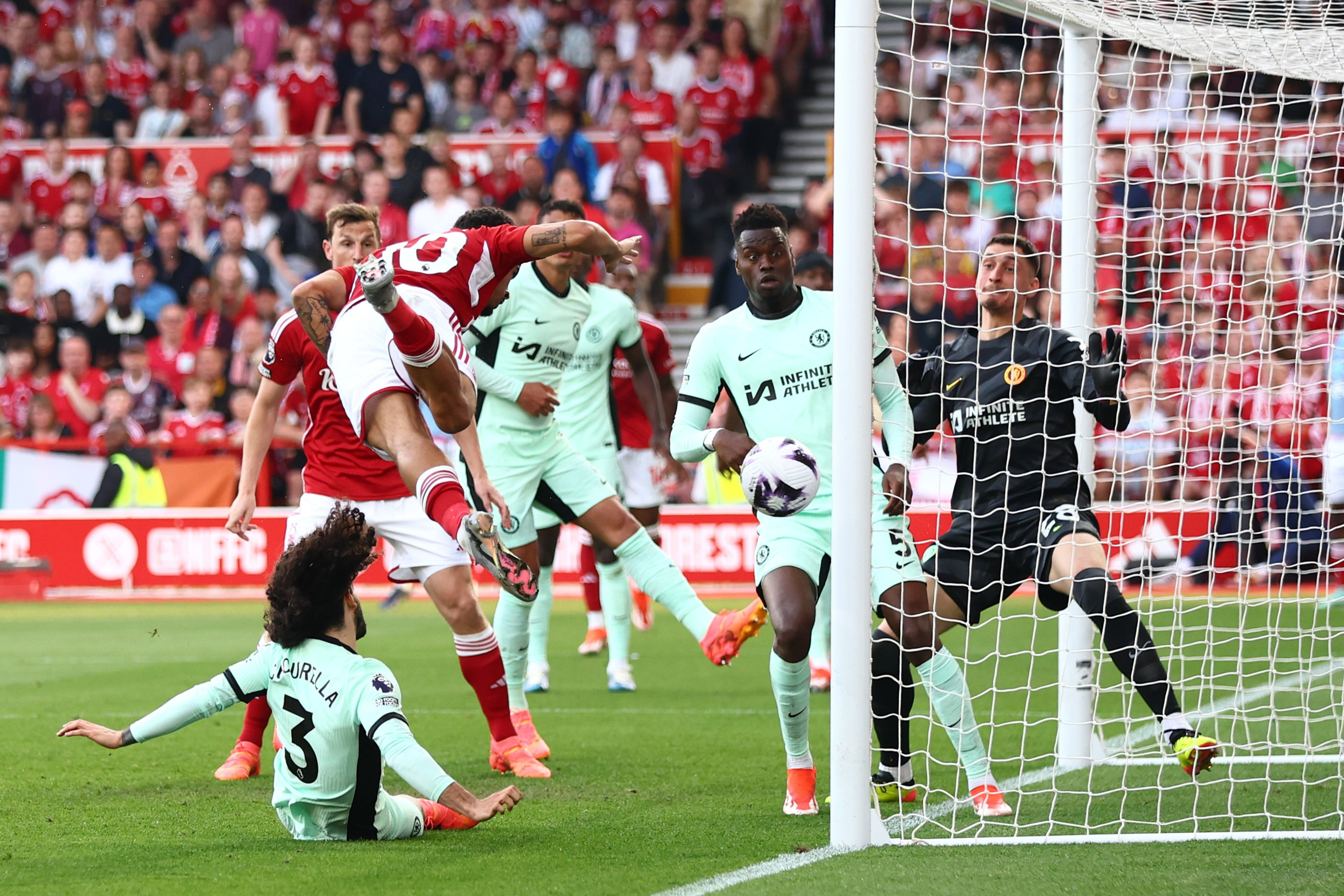 Morgan Gibbs-White was one of many Forest players to strike the woodwork