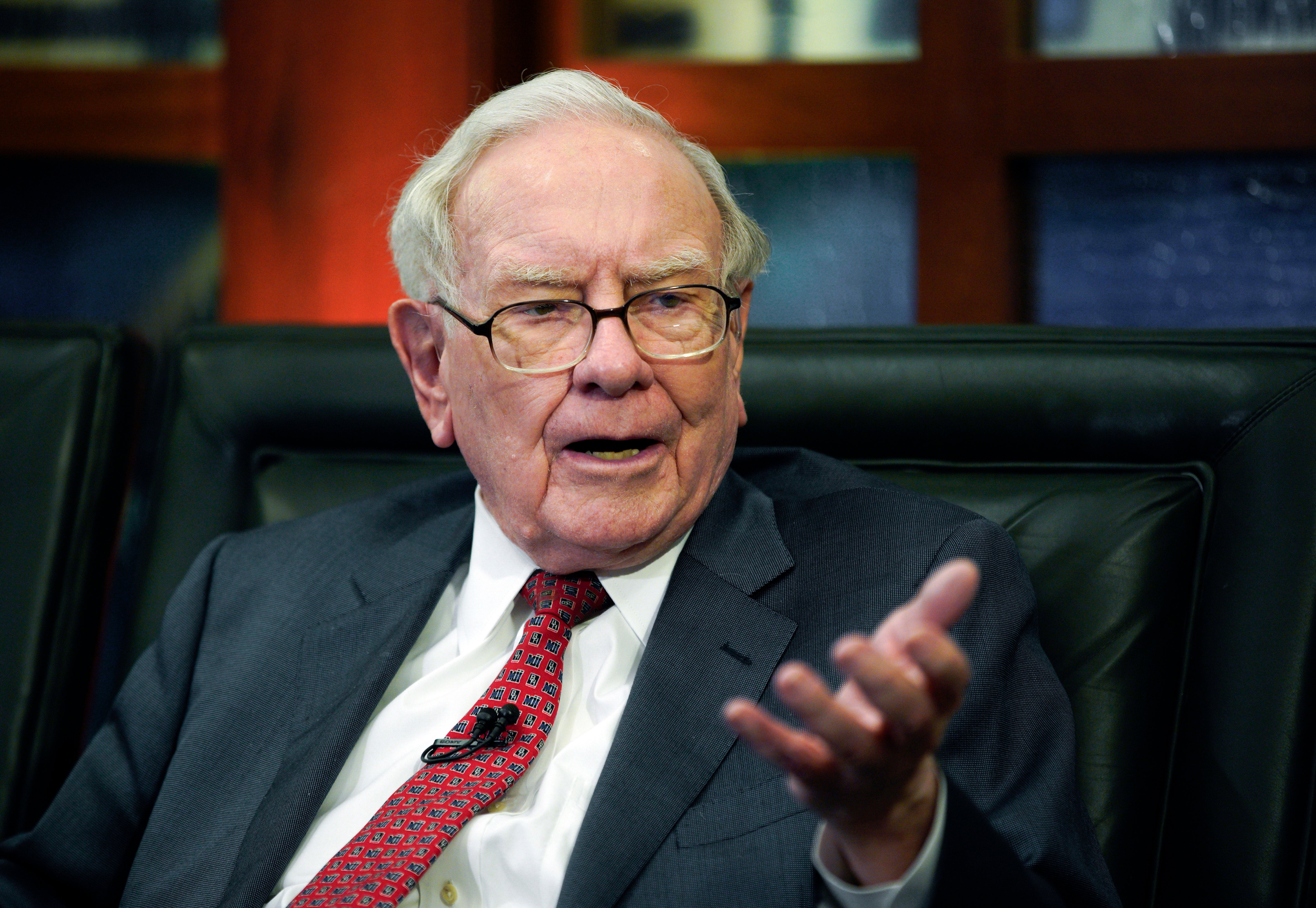 Warren Buffett speaking at a 2018 event in Omaha. His mystery stock has been revealed to be Chubb, an insurance agency that has been in operation since 1882