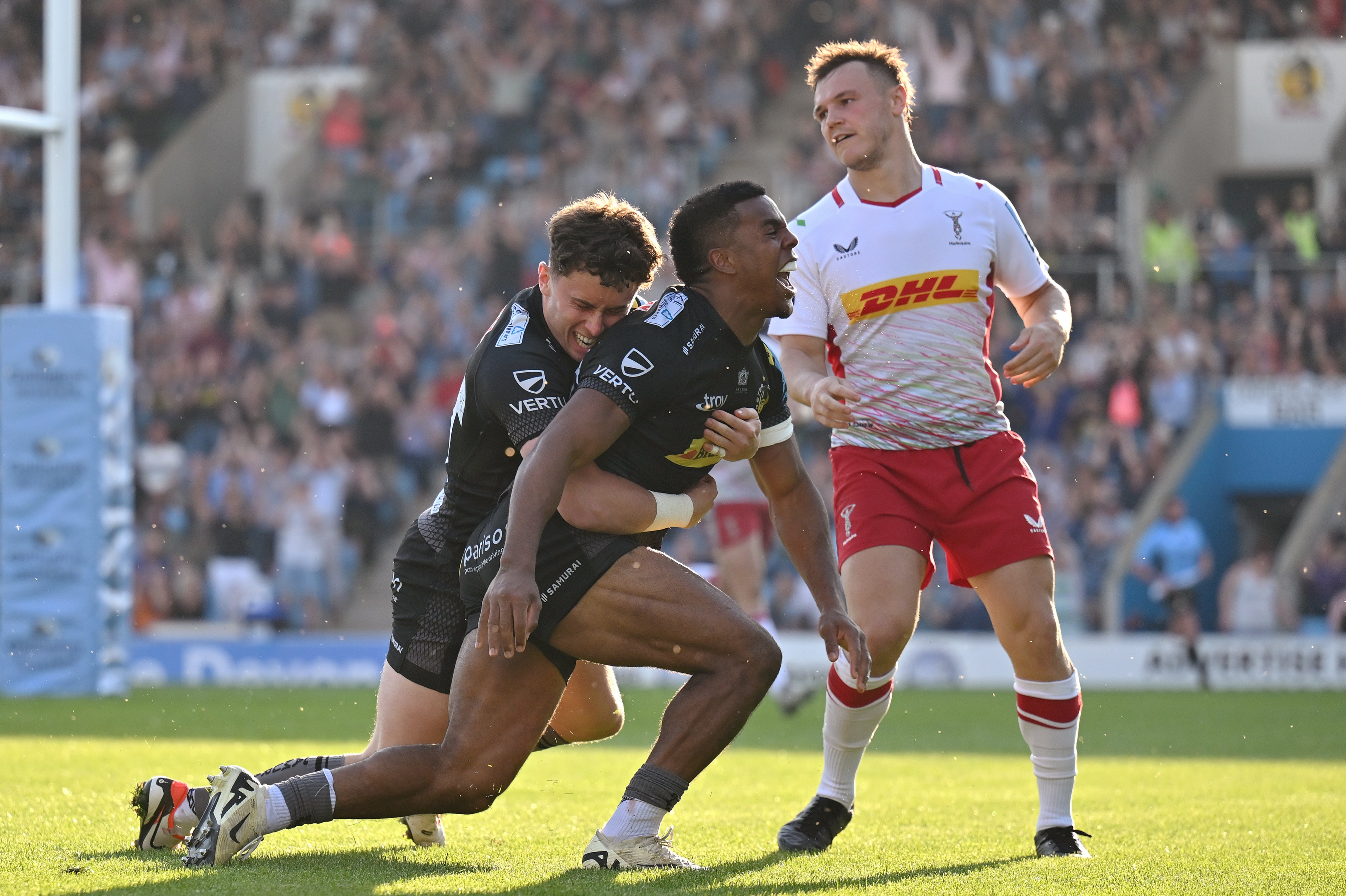 Immanuel Feyi-Waboso scored two tried in exeter win over Harlequins