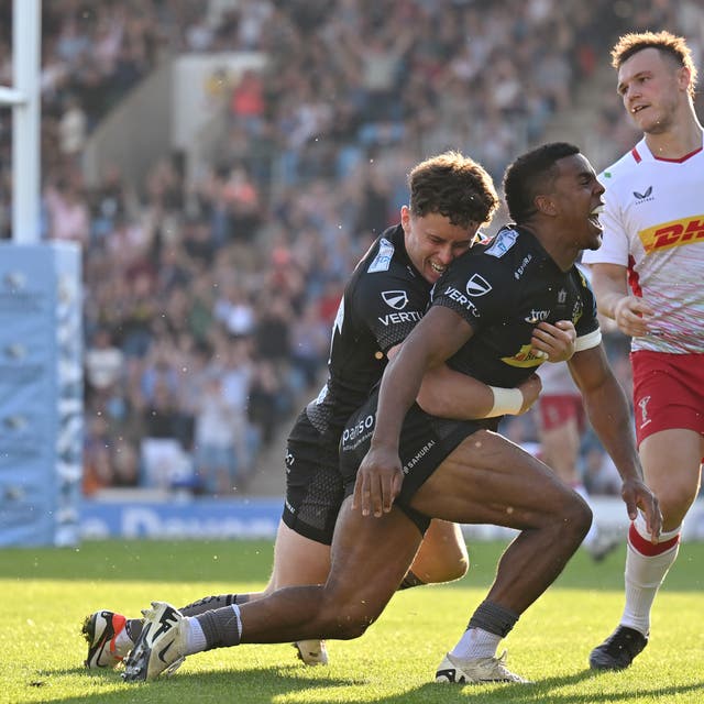 <p>Immanuel Feyi-Waboso scored two tried in exeter win over Harlequins </p>