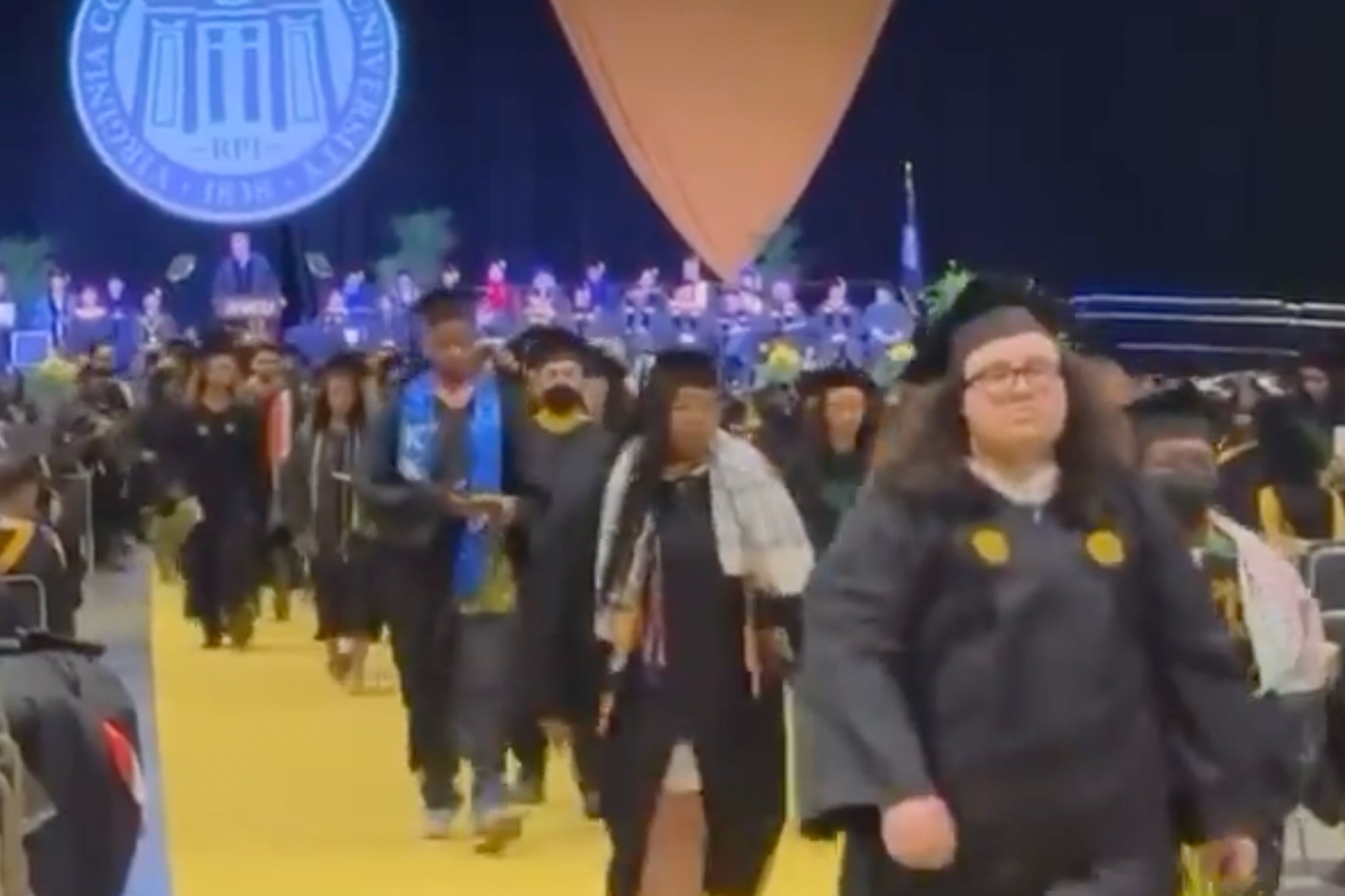 Virginia Commonwealth University students walk out of graduation as Republican governor speaks on Saturday