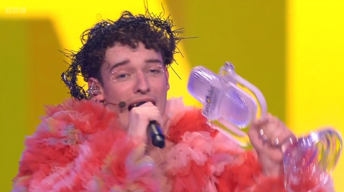 Moment Switzerland’s Nemo Mettler crowned winner of Eurovision 2024 after public vote