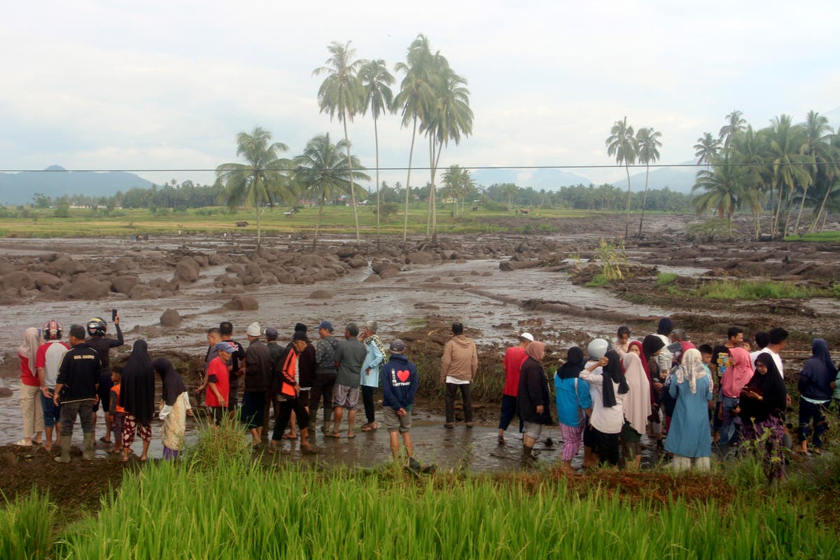 Dozens killed as flash floods and cold lava flow hit Indonesia’s Sumatra island