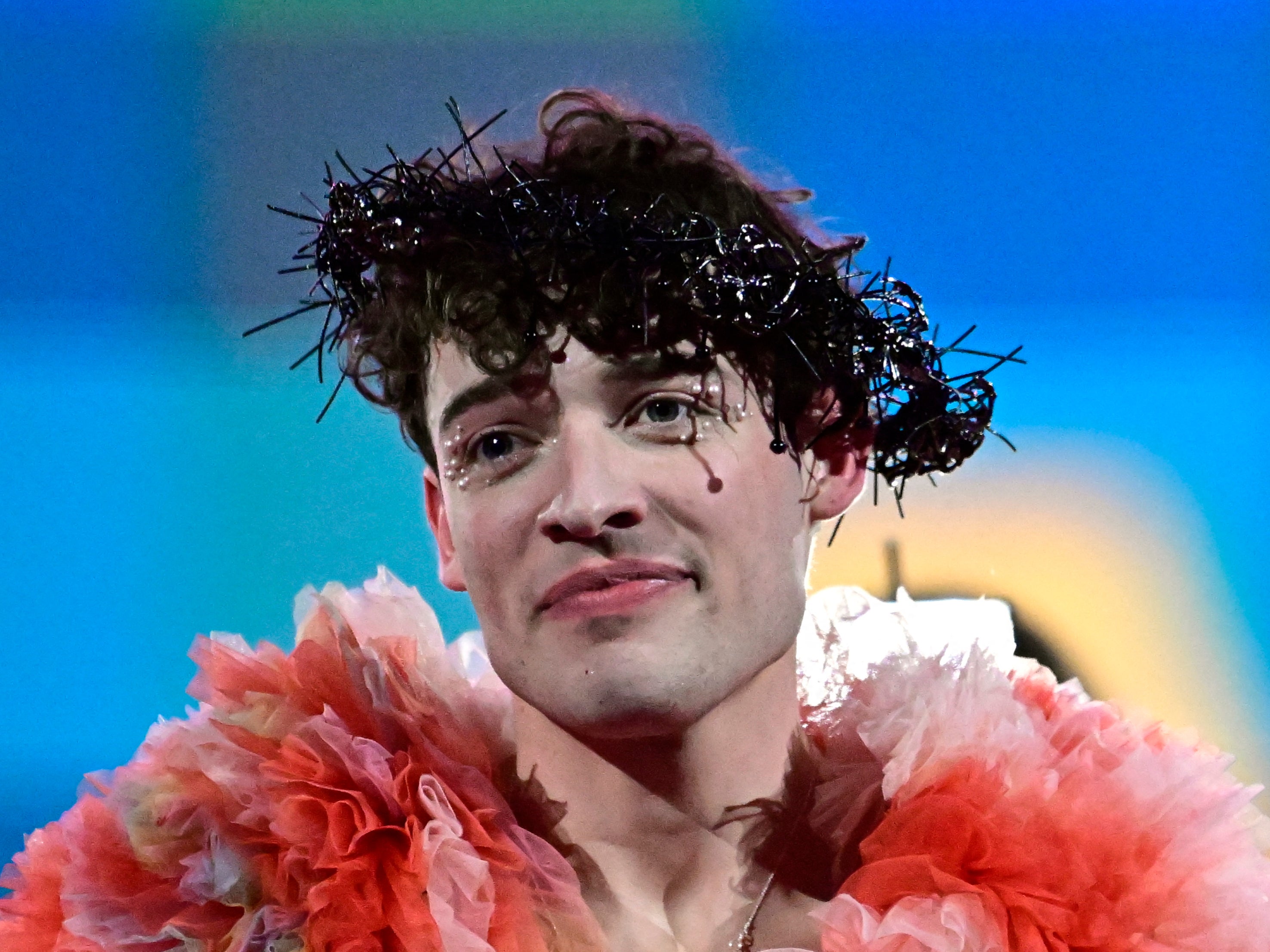Nemo onstage at the Eurovision Song Contest final