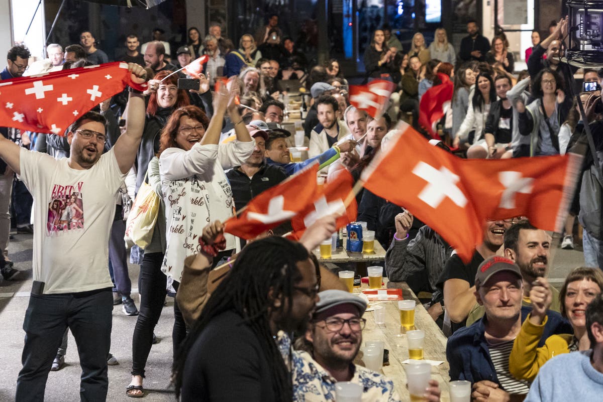 Swiss fans get ready to welcome Eurovision winner Nemo back home