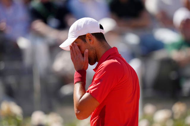 Novak Djokovic was swept aside by Chile’s Alejandro Tabilo in the third round of the Italian Open in Rome (Alessandra Tarantino/AP)
