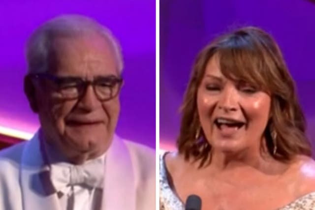 <p>Brian Cox and Lorraine Kelly at the Bafta TV Awards</p>