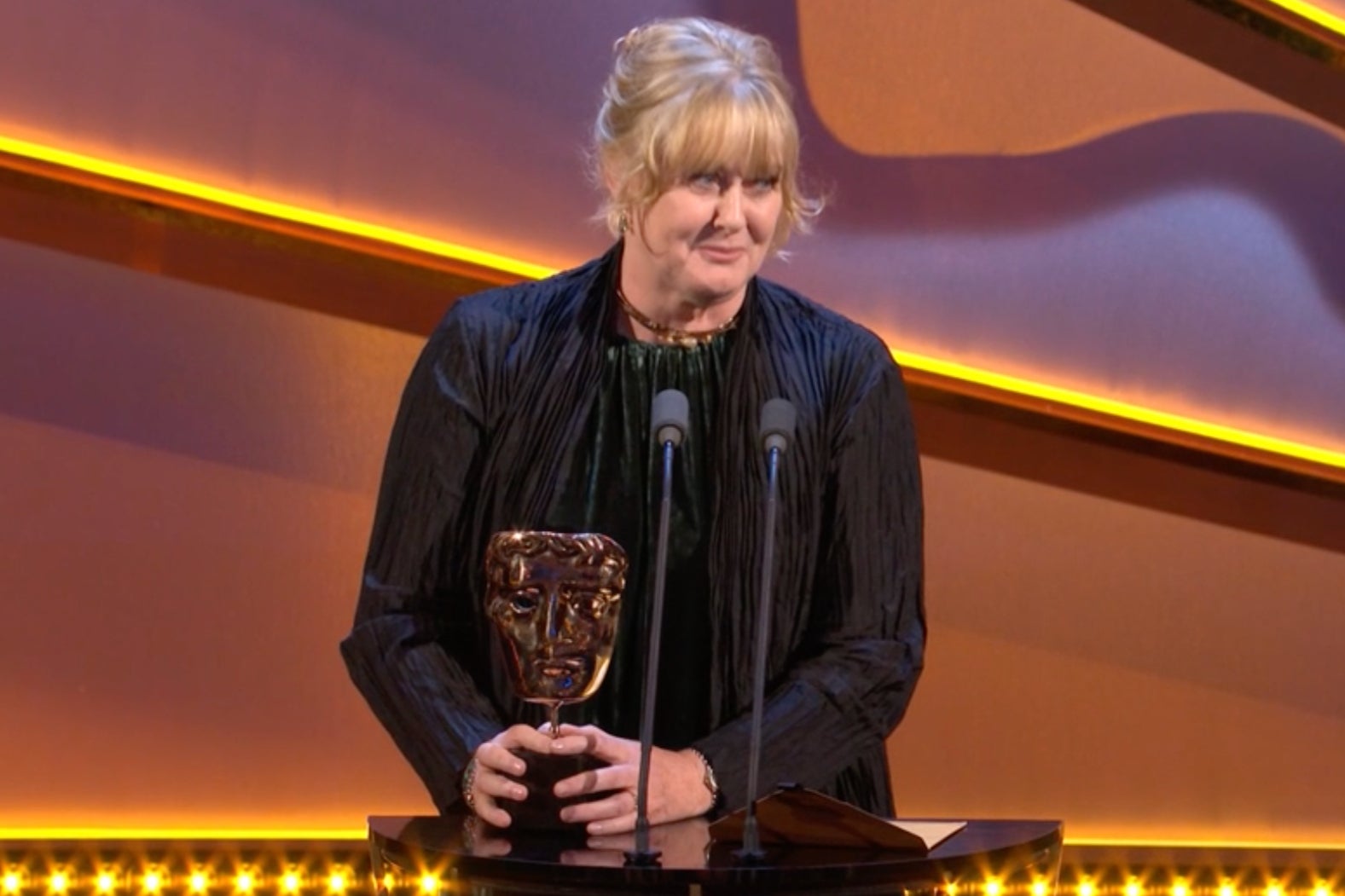 Sarah Lancashire with her Best Actress Bafta for ‘Happy Valley’