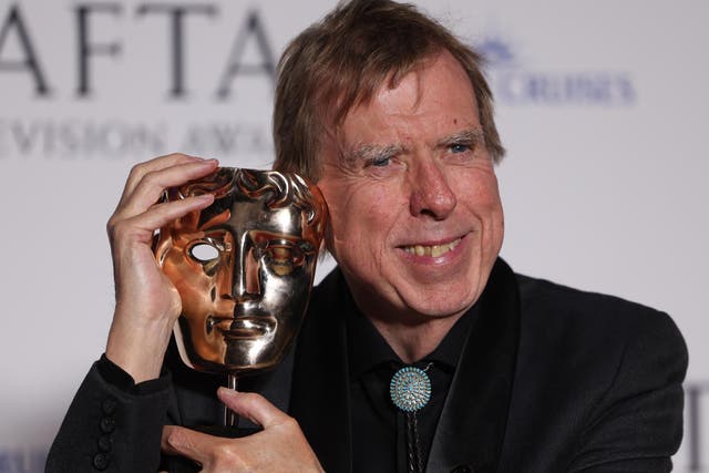 <p>Timothy Spall with his Best Actor Bafta</p>