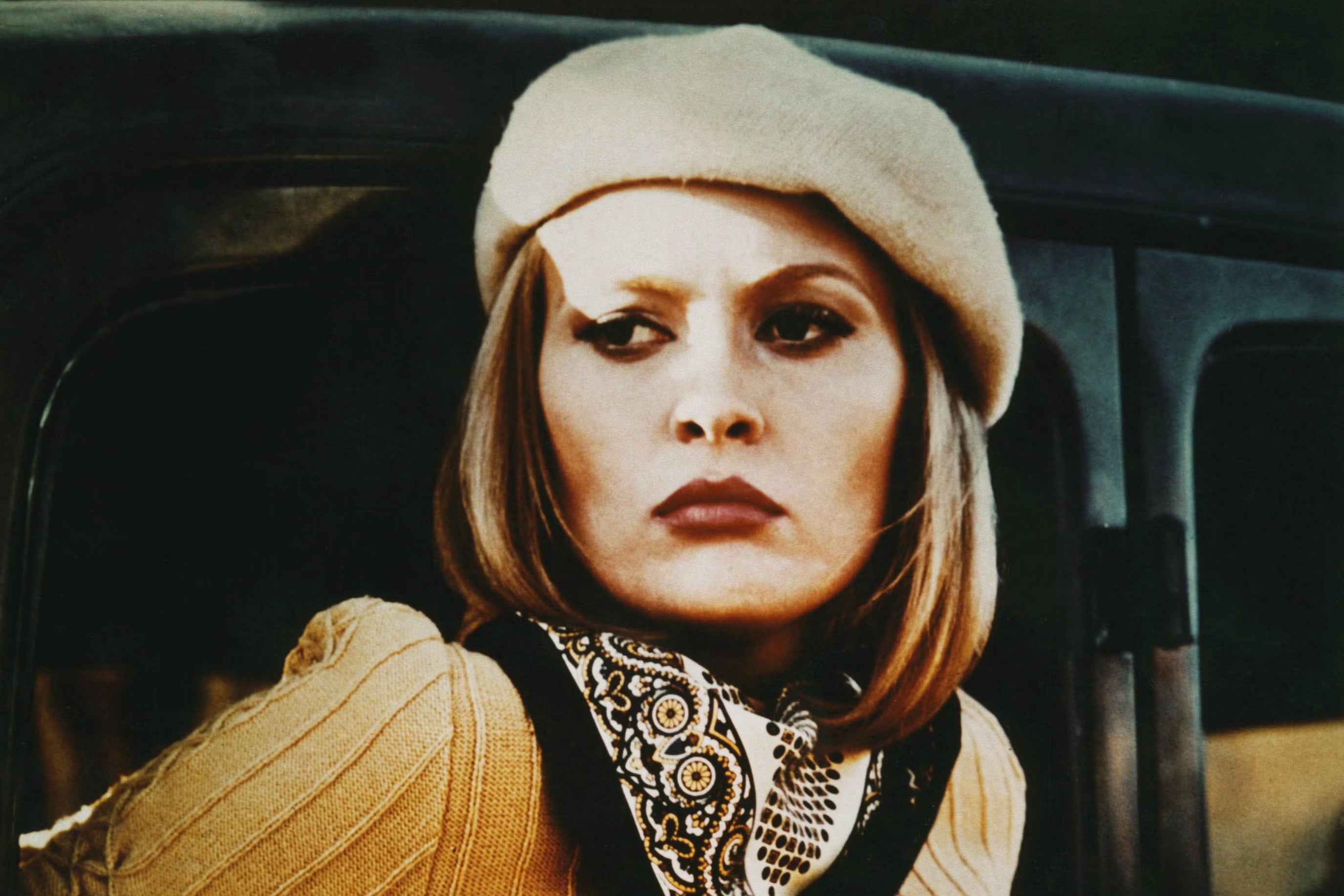 Dunaway as Bonnie Parker, the role that made her famous around the world