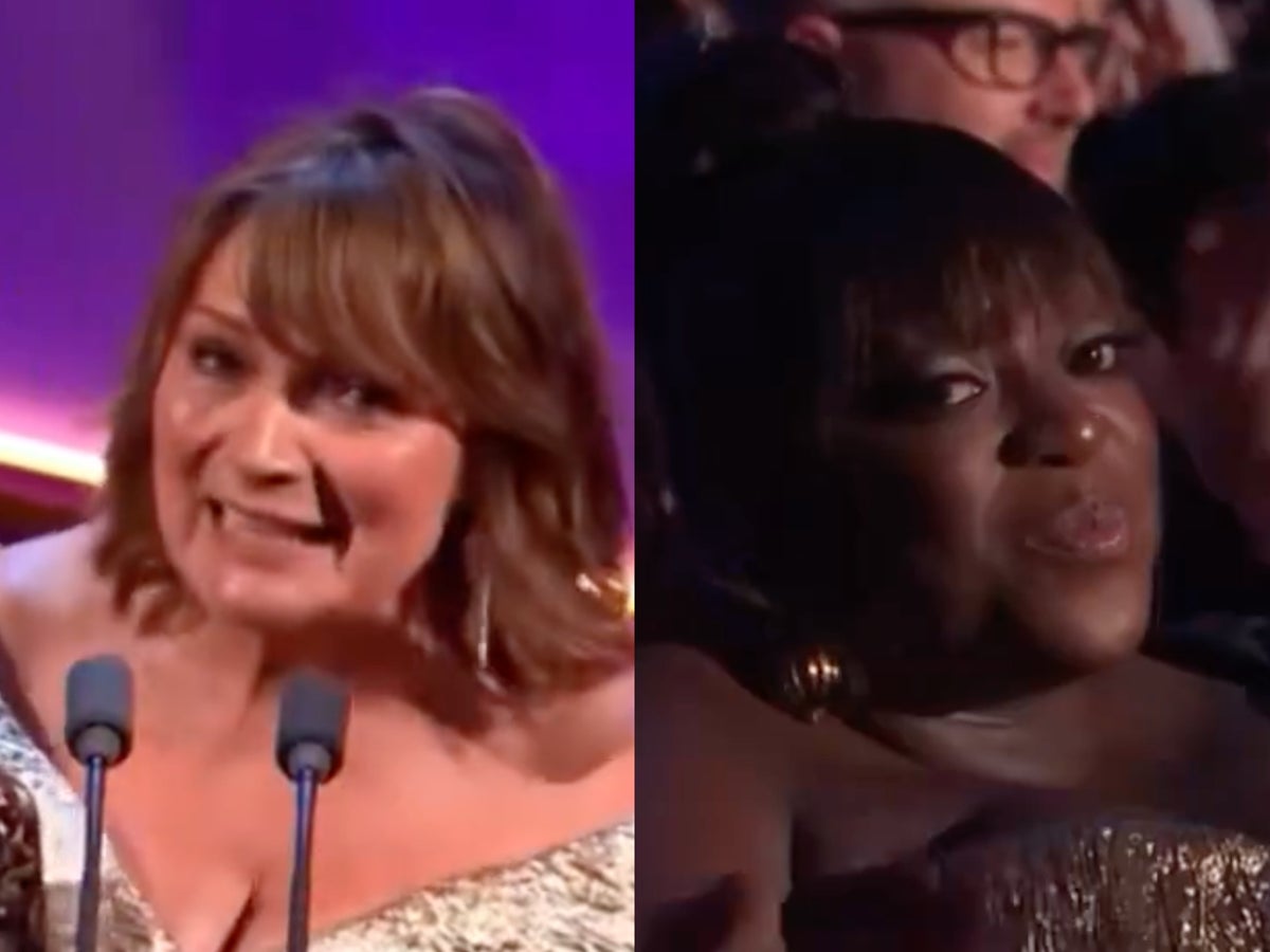 Baftas: Loose Women star Judi Love appears to roll eyes at Lorraine Kelly during TV Awards