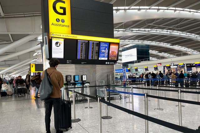 Friday April 19 was Heathrow’s busiest day for flights since October 2019 (Jordan Pettitt/PA)