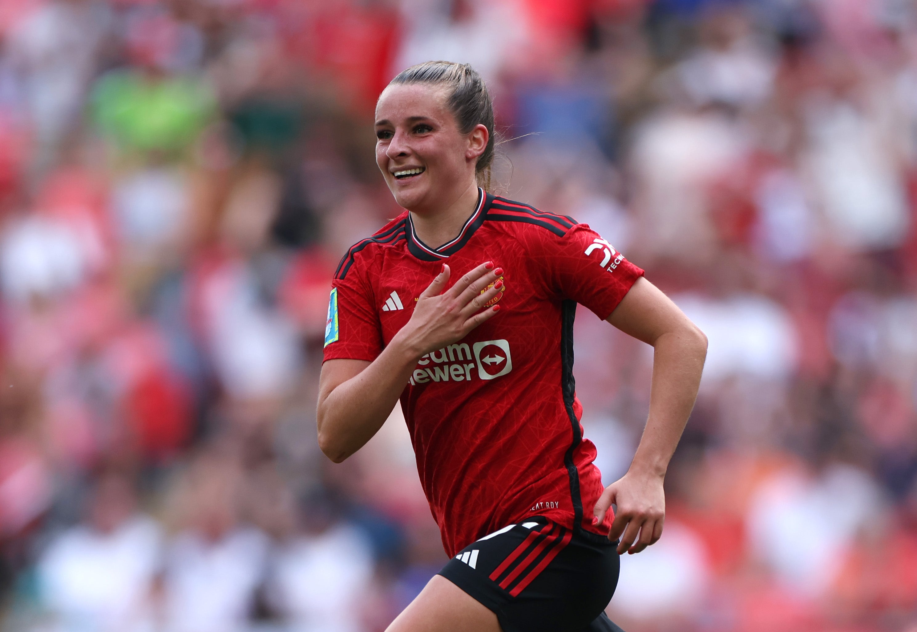 Ella Toone scored a stunning strike for her side’s first goal