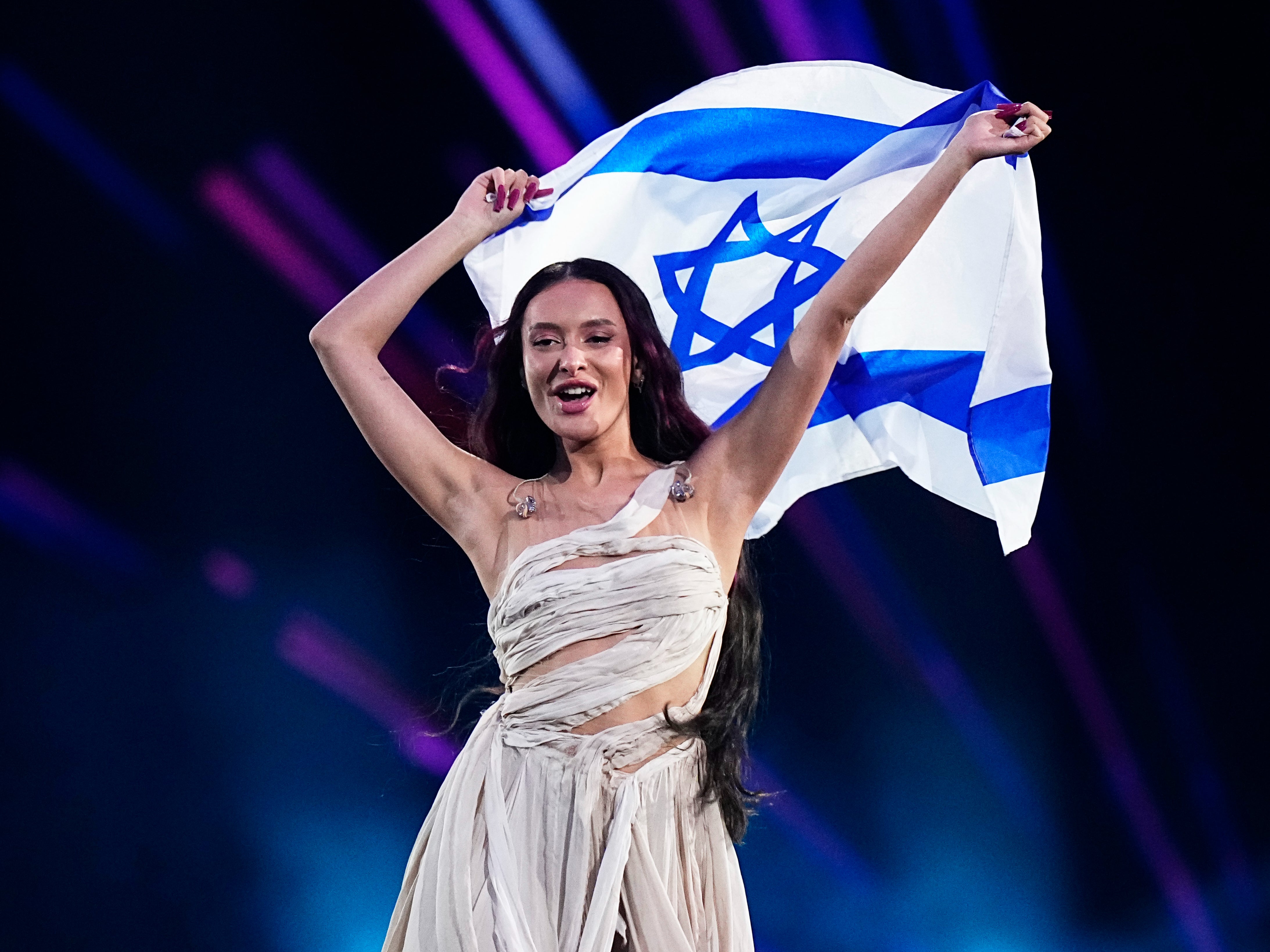 Israel’s Eurovision contestant Eden Golan enters the stage during the opening ceremony of the 2024 grand final