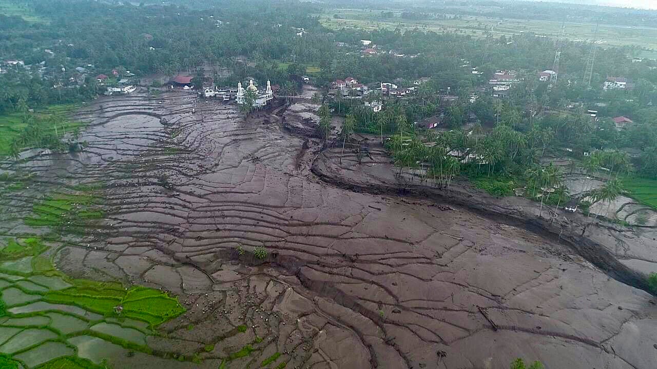 Aftermath of flash floods in Tanah Datar, West Sumatra, Indonesia