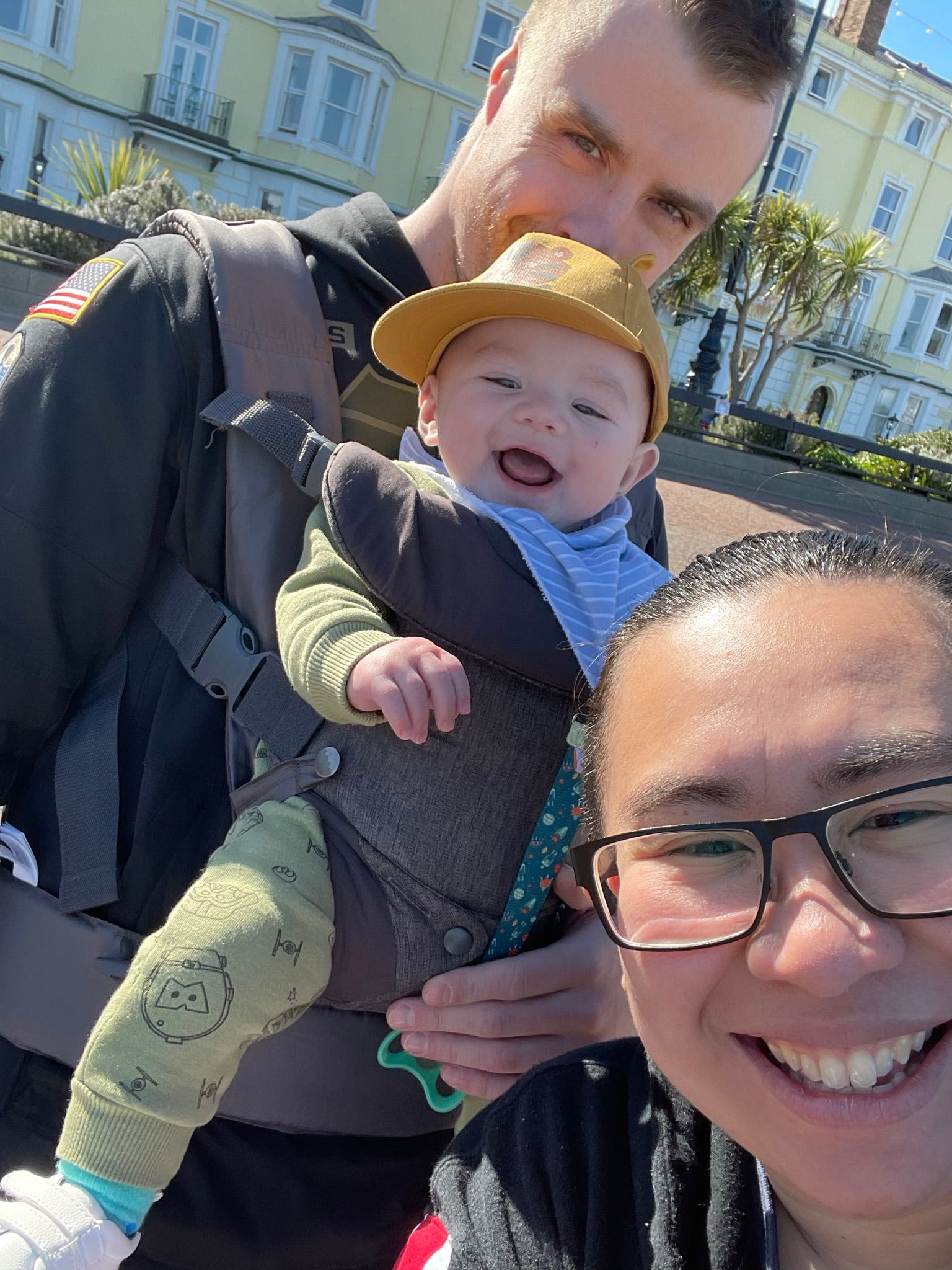 Marie wither her husband Aled and son Cayden in Llandudno, Wales (Collect/PA Real Life)