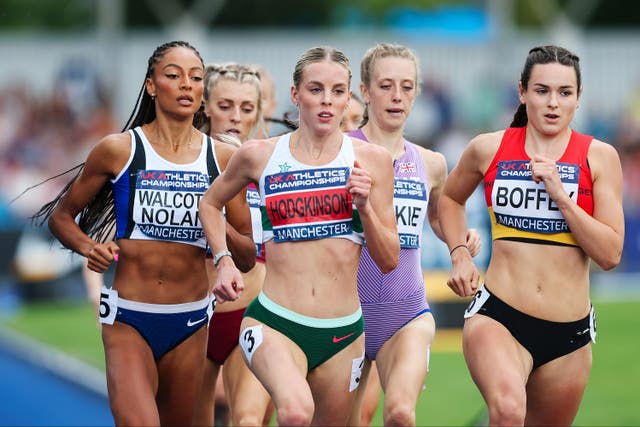 <p>Keely Hodgkinson leads a strong crop of British middle-distance runners competing at the Olympic trials </p>