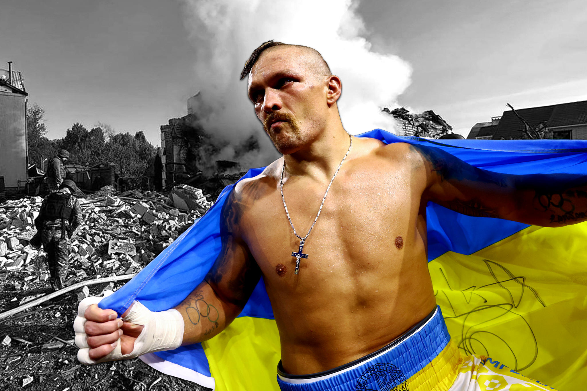 Oleksandr Usyk helped to defend his native Ukraine in 2022, serving on the frontline