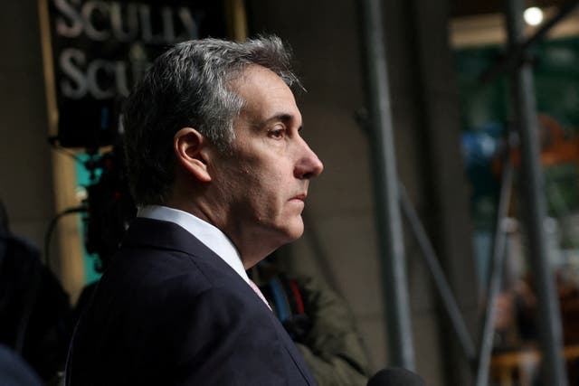 <p>Michael Cohen leaves his apartment to head to court in Lower Manhattan </p>