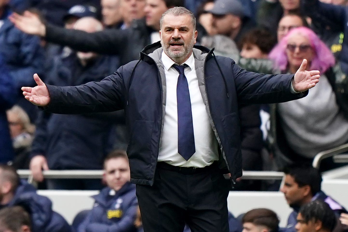 Postecoglou had been baffled all week by suggestions Spurs would deliberately lose to Man City to avoid handing Arsenal the title
