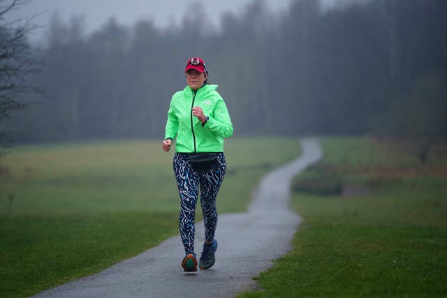<p>Ultra runner Helen Ryvar passes through Alyn Waters Country Park in Wrexham </p>