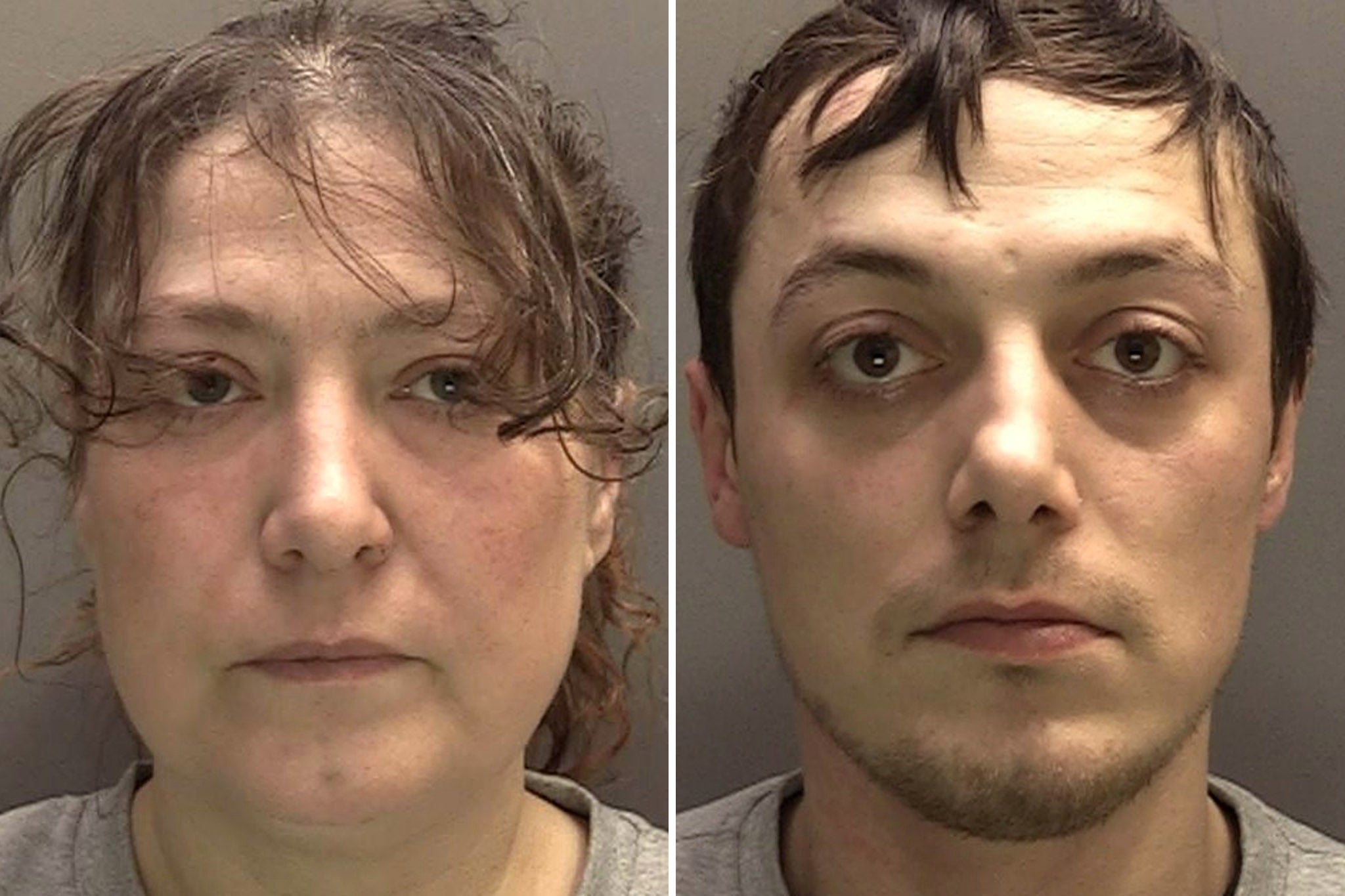 Amanda Young, 49, and her son Lewis Young, 30, who were jailed after an XL bully attacked an eight-year-old boy in Bootle, Merseyside