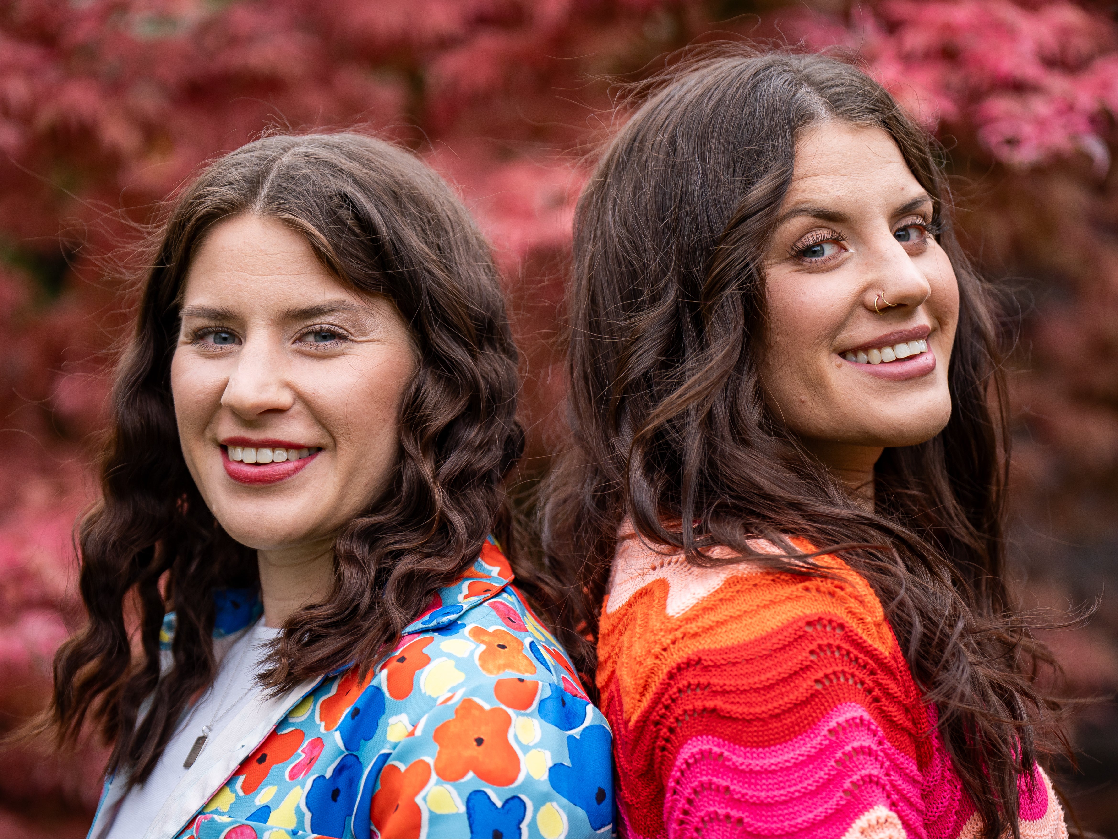 <p>Twins Melissa and Georgia Laurie at their home in Sandhurst in Berkshire</p>