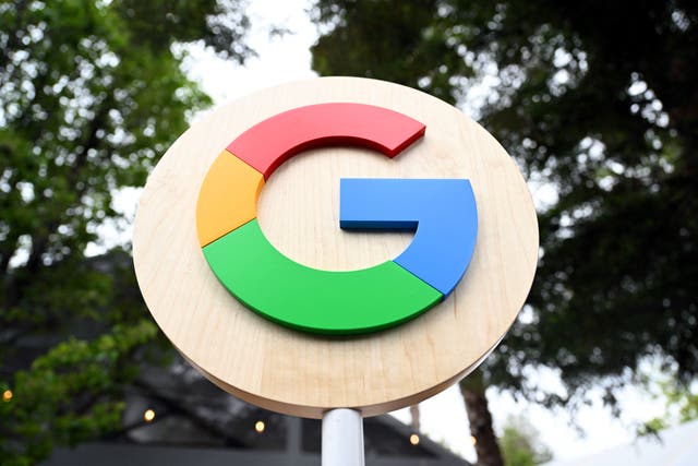 <p>The Google logo is seen during the Google I/O annual developers conference in Mountain View, California on 10 May, 2023</p>