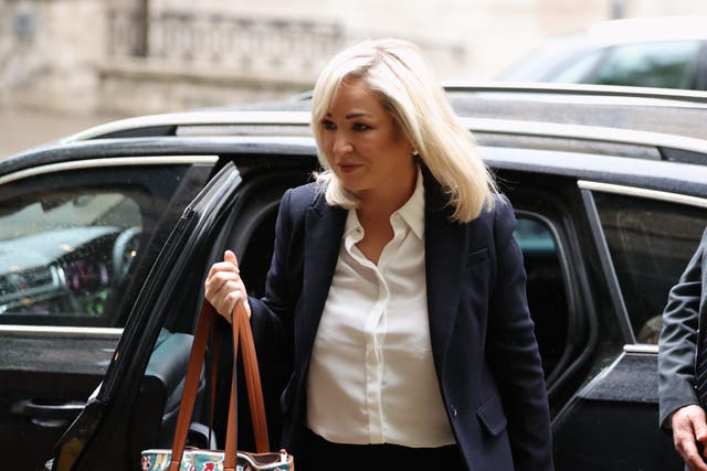 First Minister of Northern Ireland Michelle O’Neill arriving at the Clayton Hotel in Belfast to give evidence to the UK Covid-19 inquiry hearing (Liam McBurney/PA)