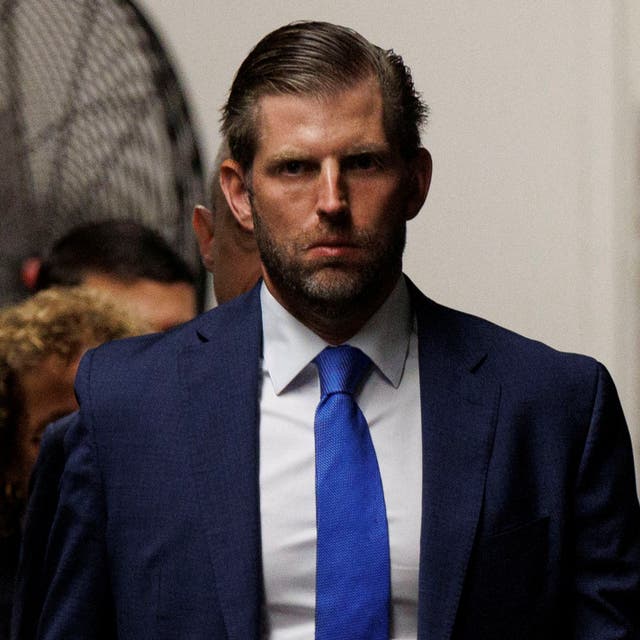 <p>Eric Trump, the son of former US president Donald Trump, attends his father’s criminal trial in New York on Monday 13 May 2024</p>