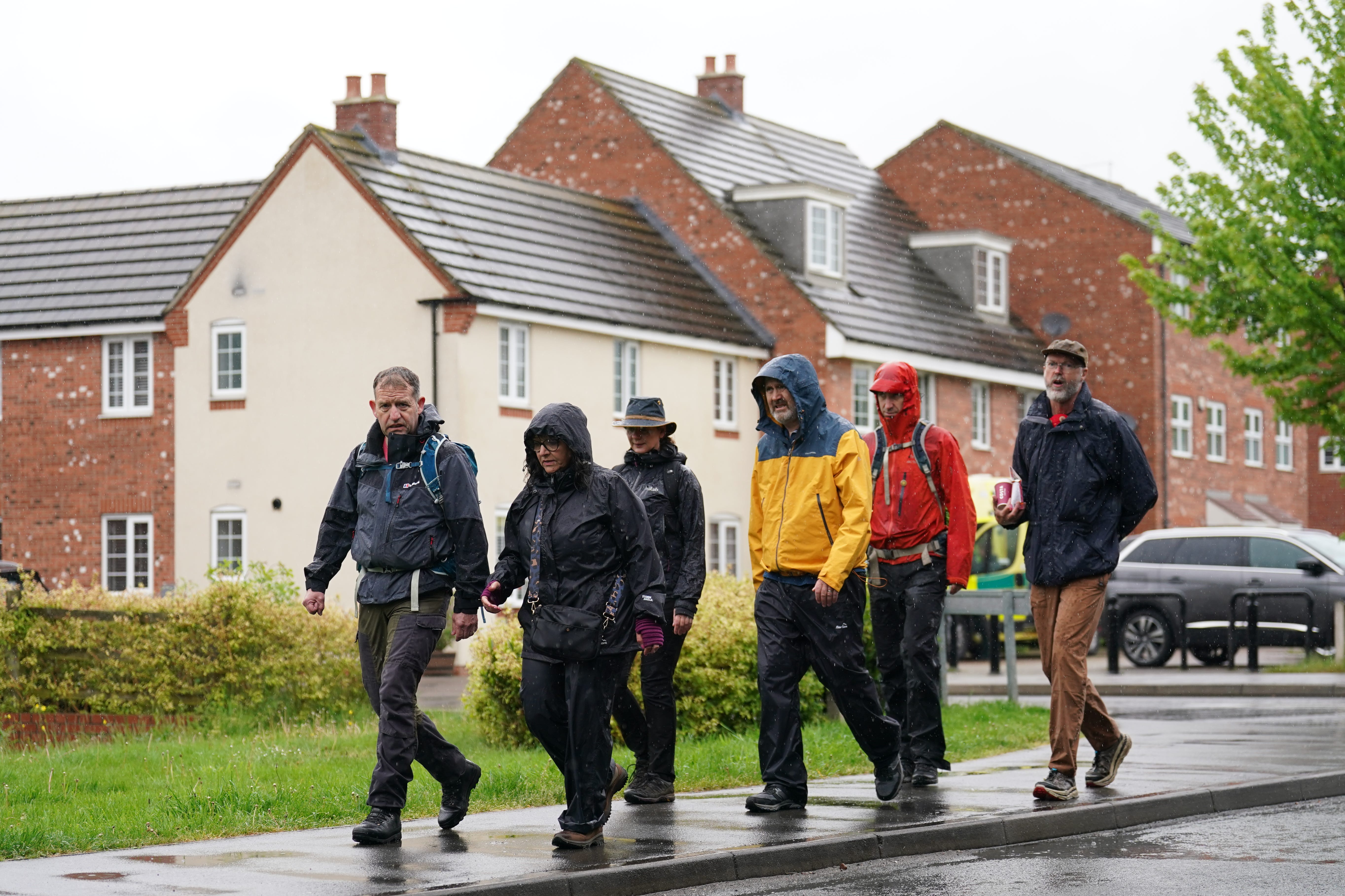 Figen Murray (front right), in Hinckley, Leicestershire, as she continues her campaign march to Downing Street to demand the introduction of Martyn’s Law for stronger protections against terrorism in public places (Joe Giddens/PA)