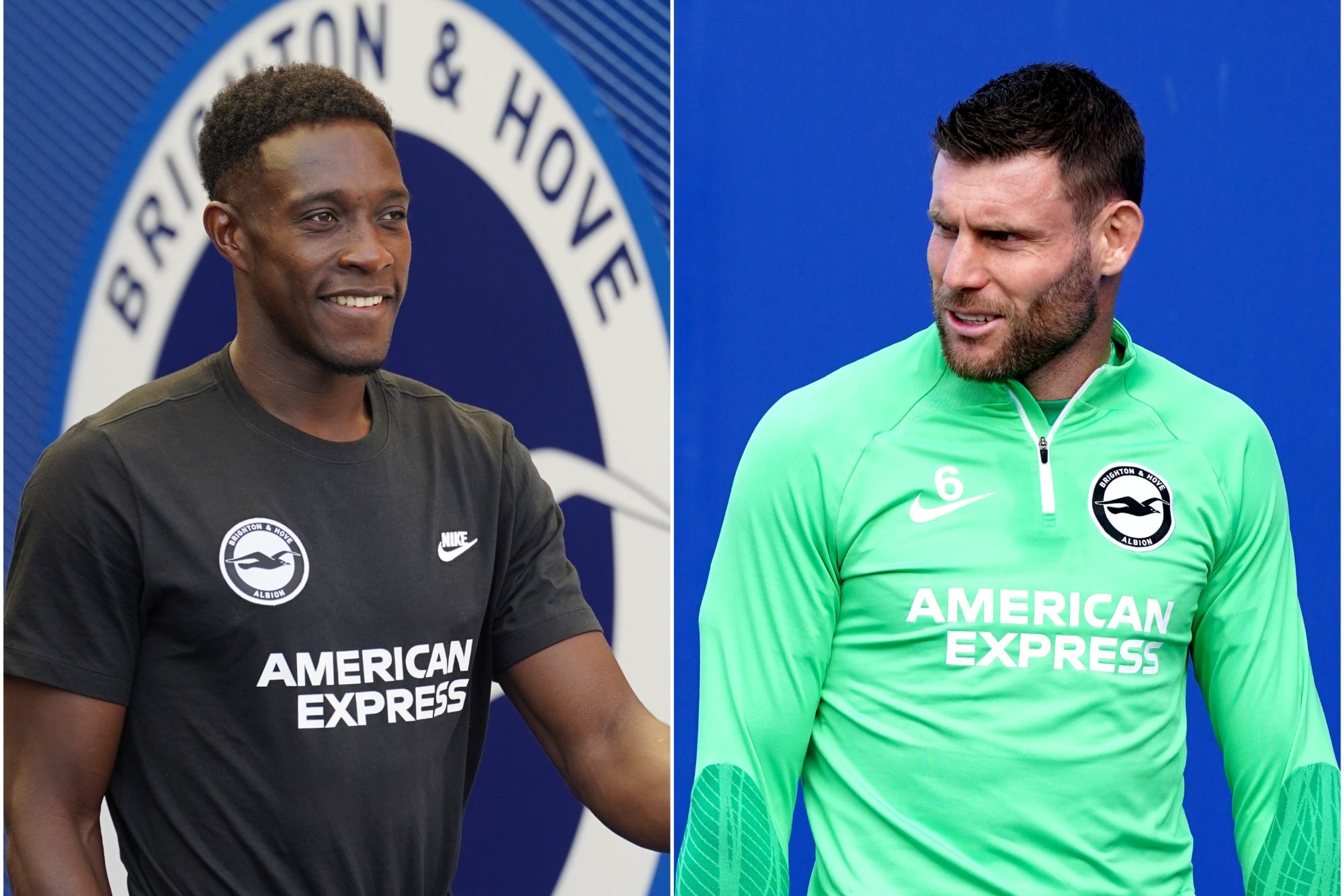 Danny Welbeck, left, and James Milner have committed to Brighton (Gareth Fuller/PA)