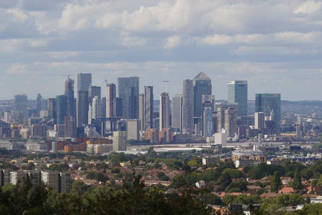 A view of Canary Wharf on the London skyline (Yui Mok/PA)