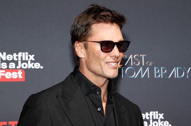 <p>Tom Brady attends the Netflix live comedy event ‘The Greatest Roast of All Time: Tom Brady’ at the Kia Forum in Inglewood, California, on 5 May 2024</p>
