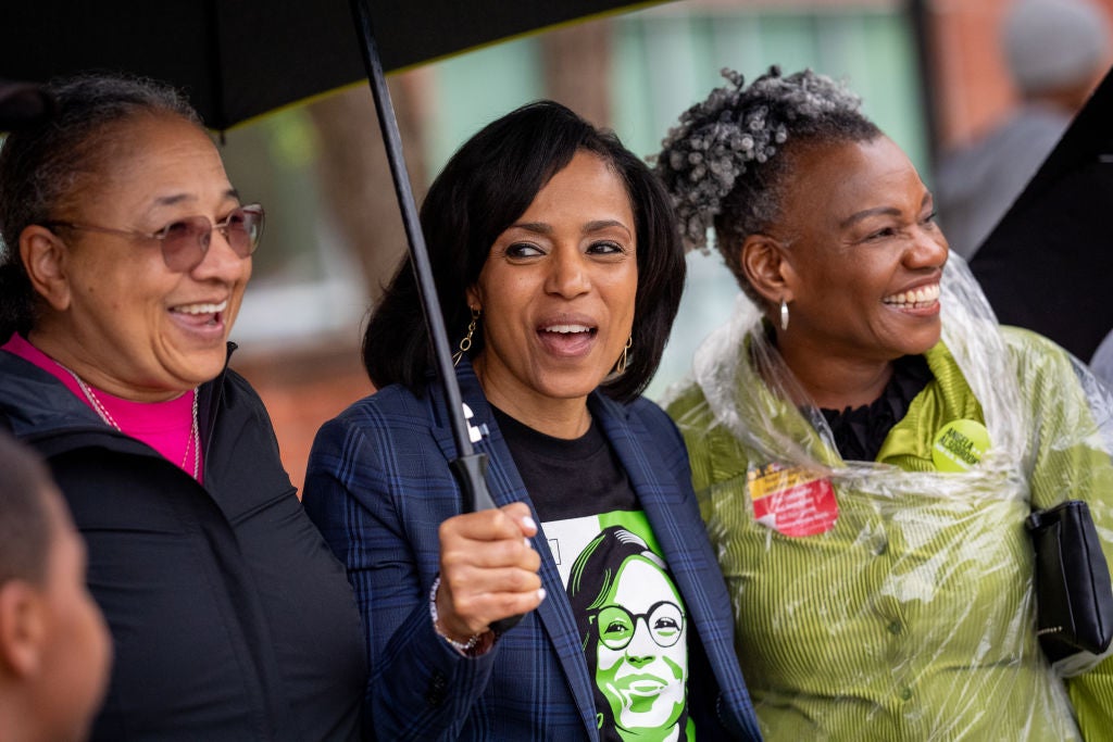 Prince George’s County Executive Angela Alsobrooks meets voters on election day 2024