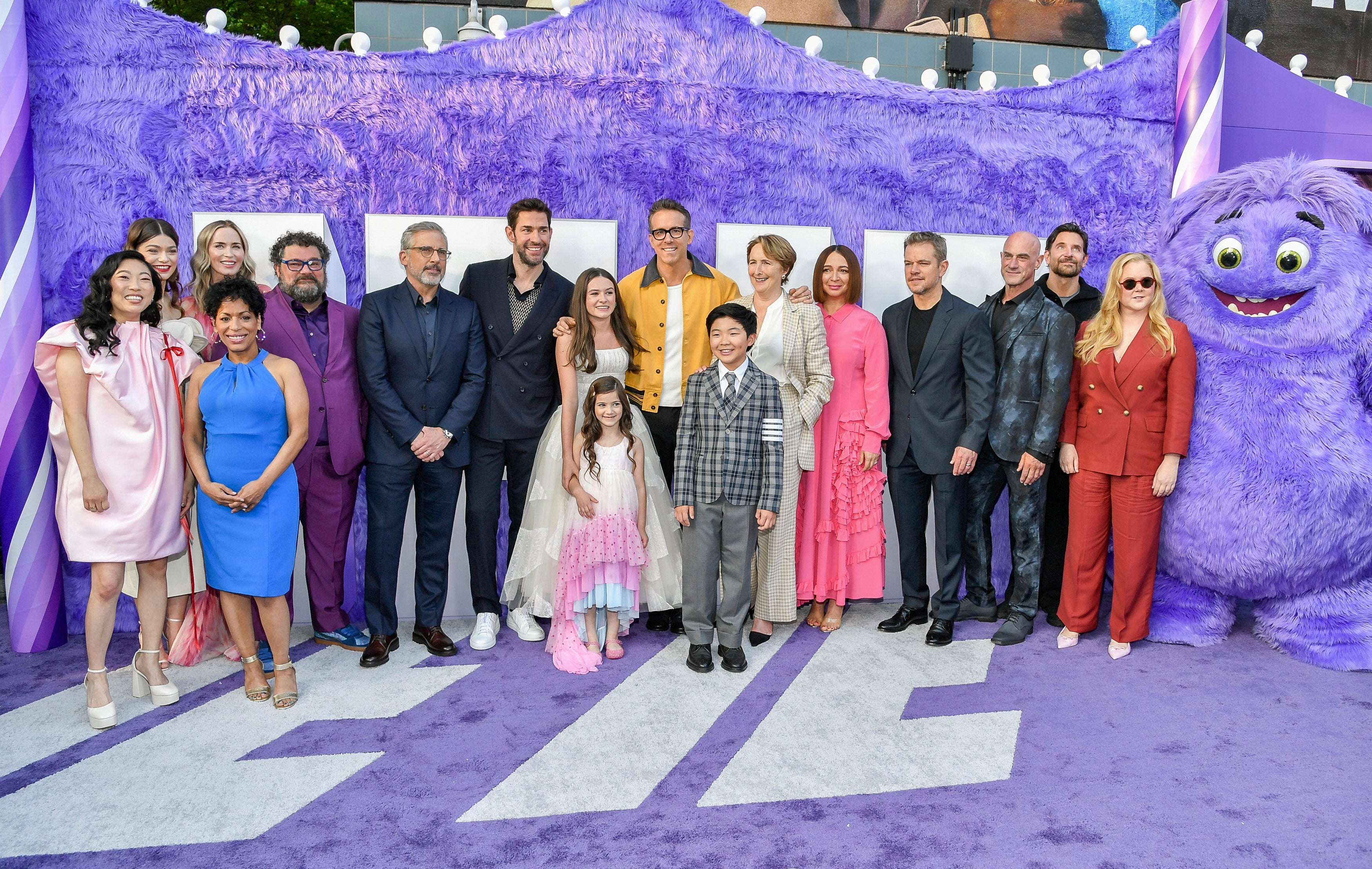 Cast members pose together at the premiere of Paramount Pictures’ “IF"