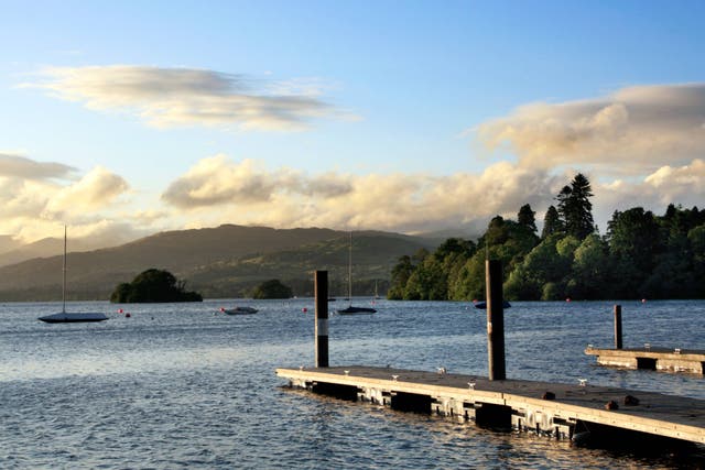 <p>Lake Windermere at Bowness in the Lake District national park ,Cumbria (Alamy/PA)</p>