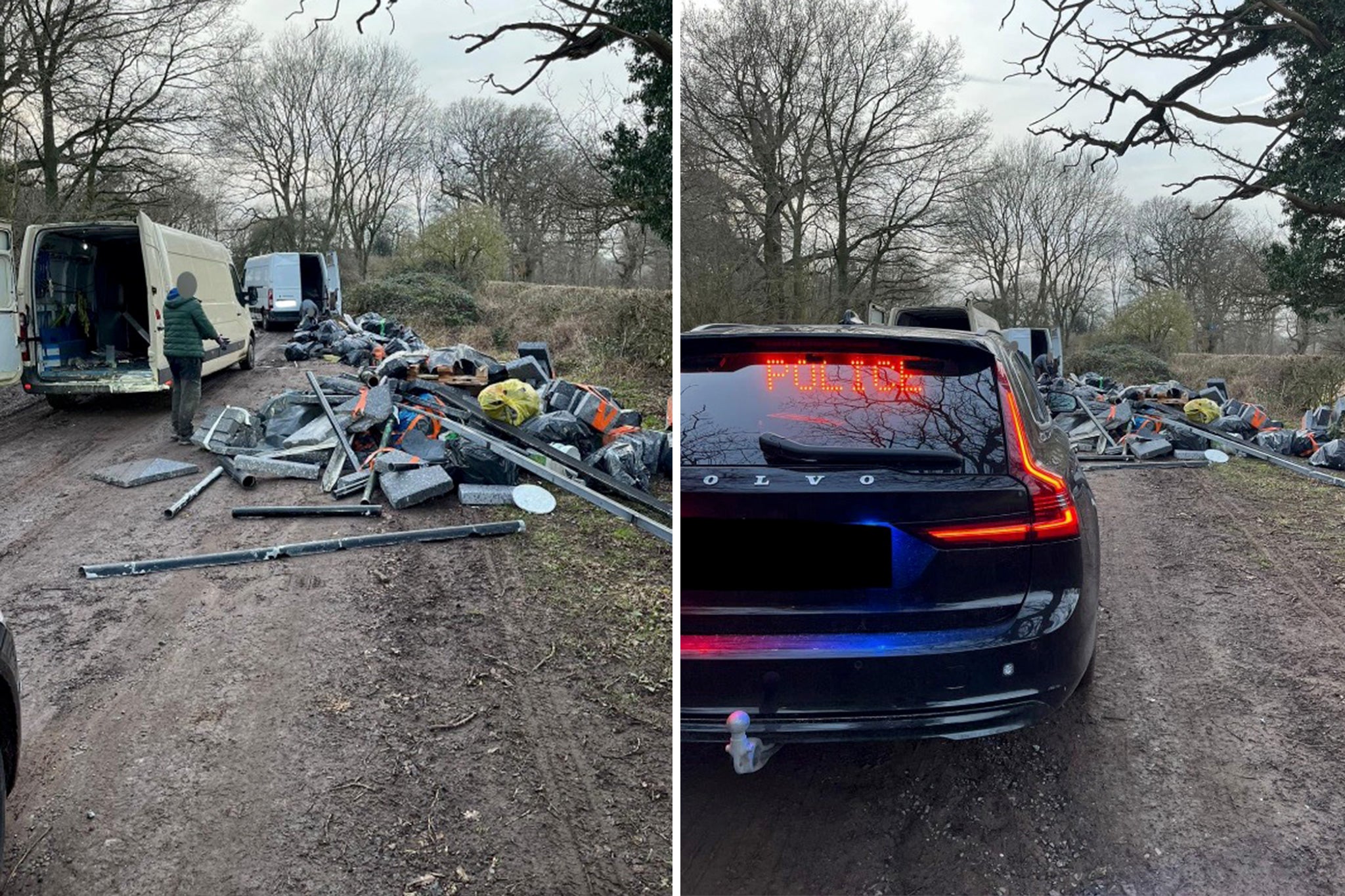 Bungling fly-tippers Ionut Bancunlea and Adrian Bivolaru were busted when local farmers caught them red handed