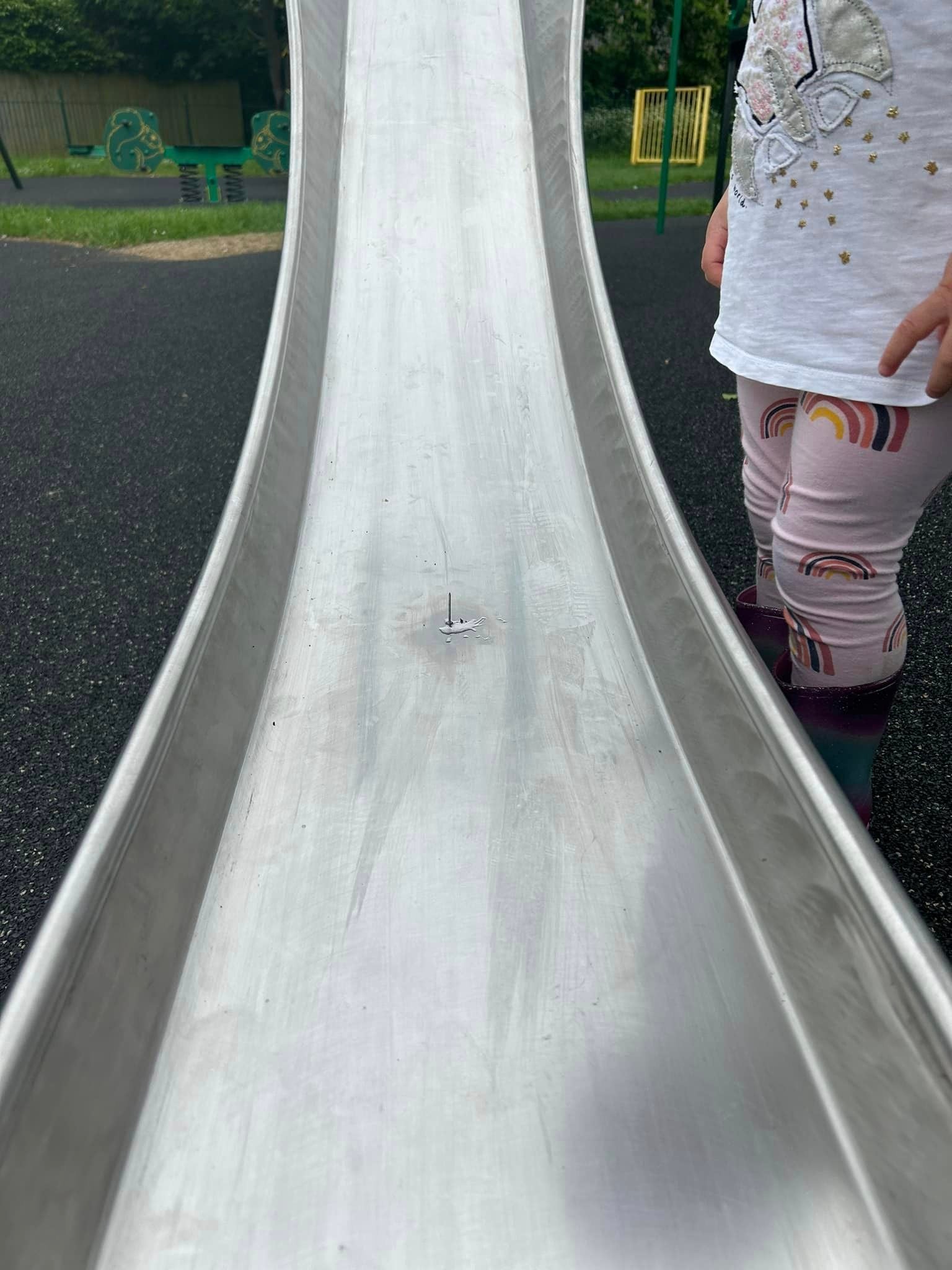A nail glued to the village slide