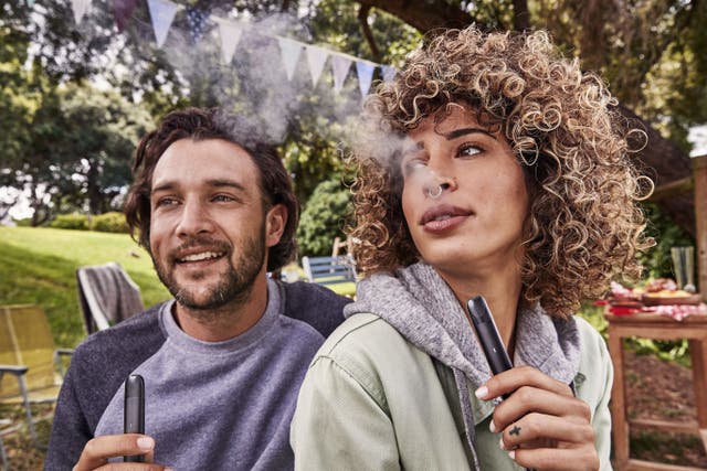 People using an Imperial Brands blu vape product (Imperial Brands/PA)