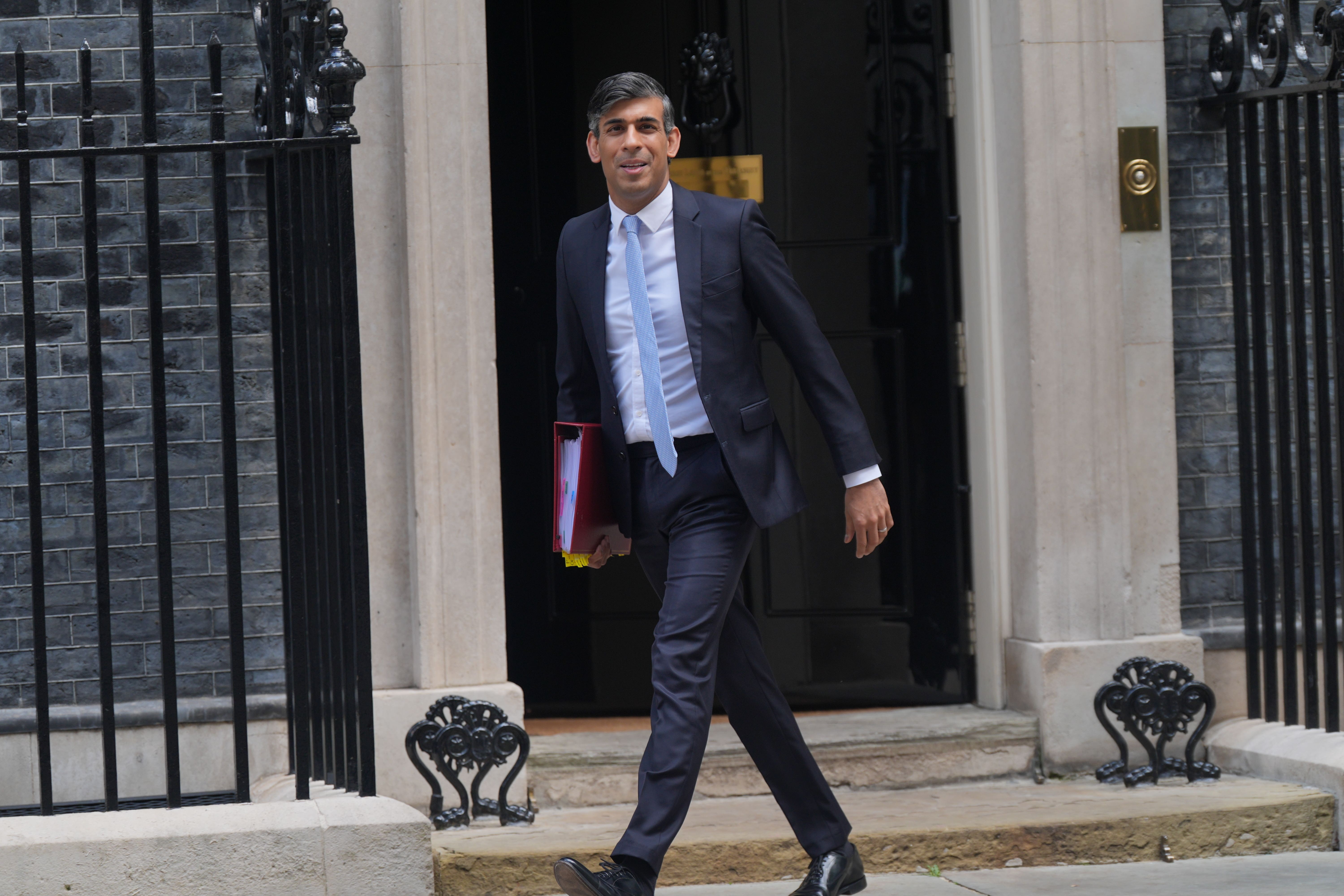 Rishi Sunak departs 10 Downing Street, London, to attend Prime Minister’s questions at the Houses of Parliament