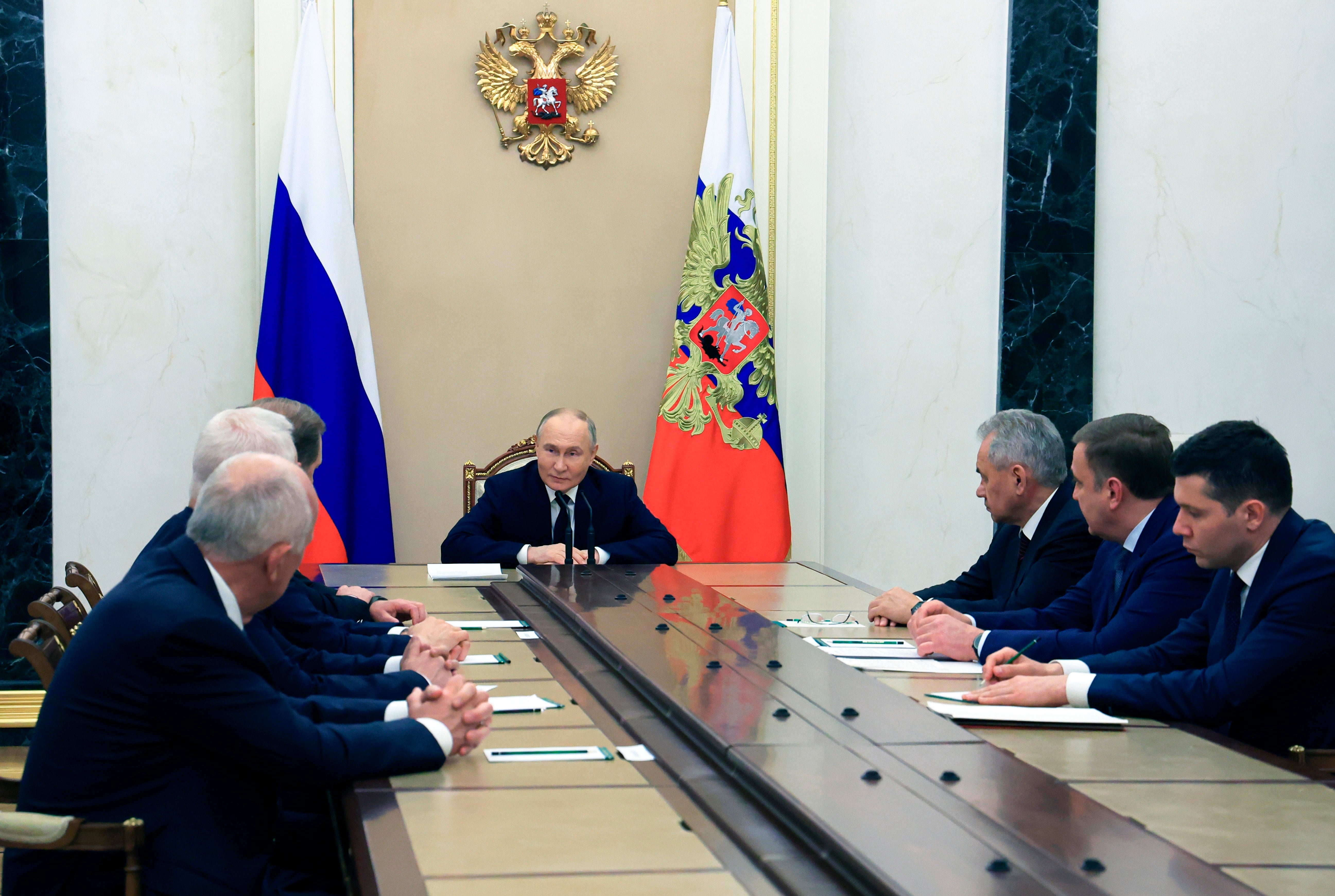 Russian President Vladimir Putin held his own meeting with his top war generals in the Kremlin on Wednesday